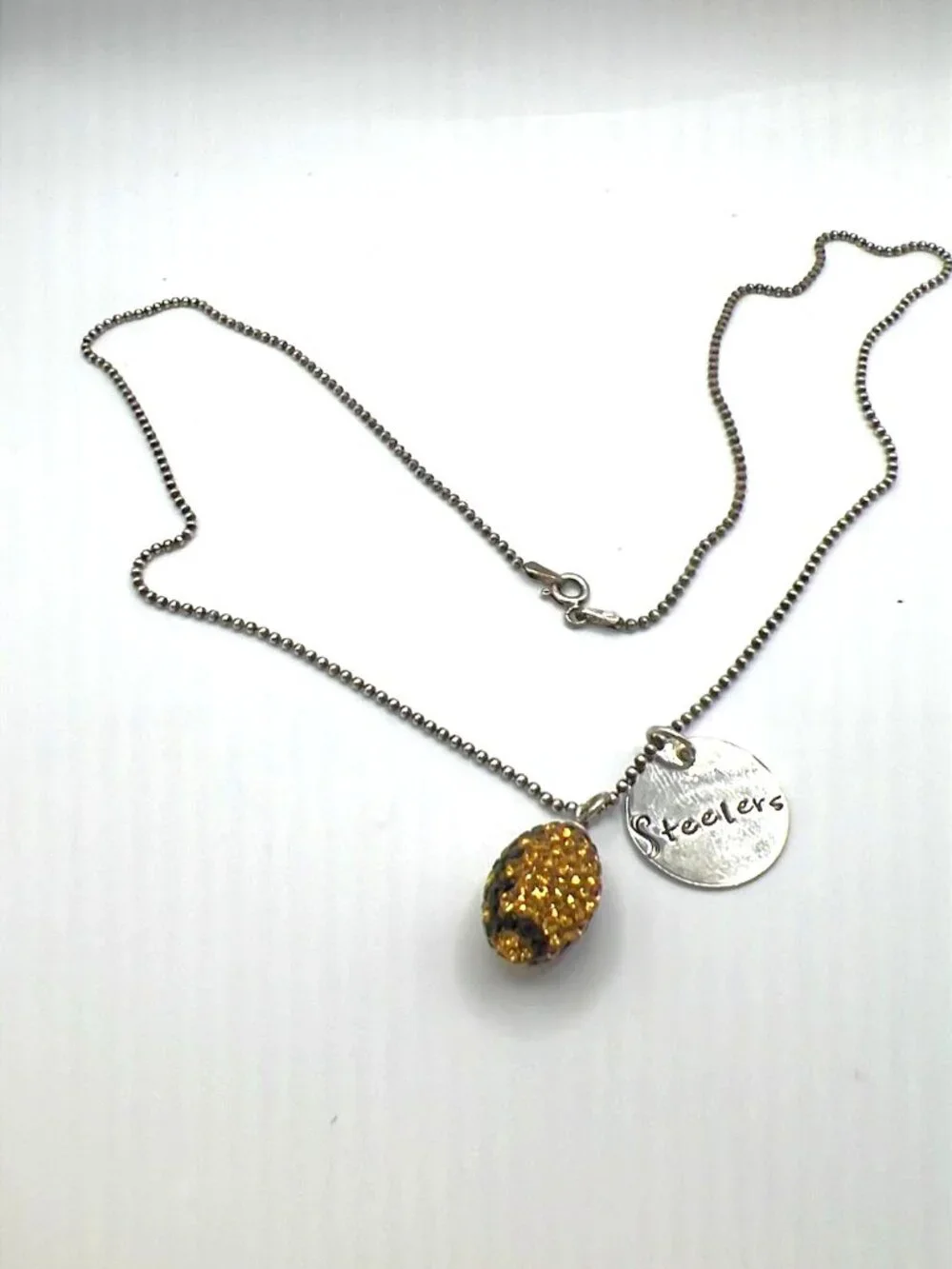 Sterling Silver 925 Italy Steelers Pendant Necklace